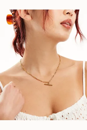 LOST SOULS Stainless steel t-bar pendant necklace in 18k plated