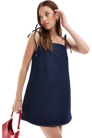 ASOS Denim bow dress in indigo