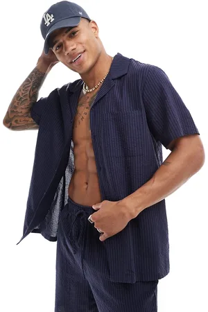 South Beach Tonal seersucker stripe beach shirt in - part of a set