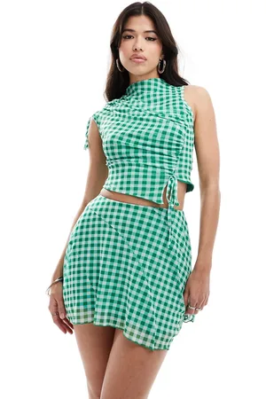ASOS Seam detail flippy mini skirt in gingham - part of a set