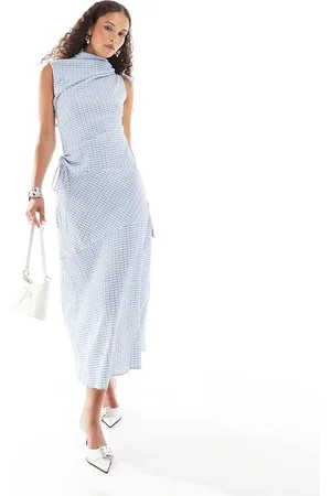 Ghospell Sana gingham maxi dress in light