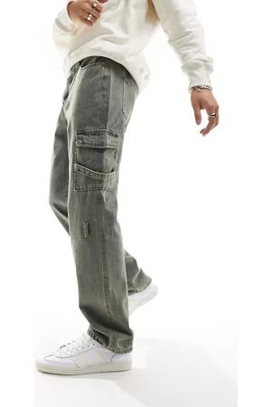 Liquor N Poker Relaxed cargo jean with strap in dirty wash - part of a set