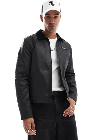 ASOS Waxed worker jacket with contrast cord collar in