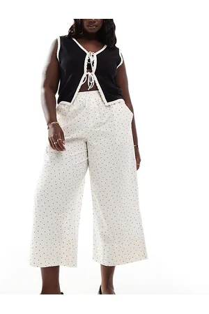 ASOS ASOS DESIGN Curve poplin pants in dot