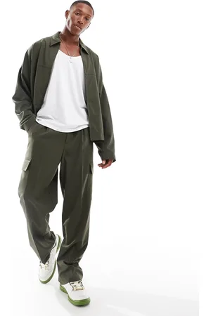 ASOS Dress pants with cargo pockets in khaki - part of a set
