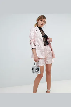 Sister Jane Tailored Shorts In Gold Leaf Jacquard