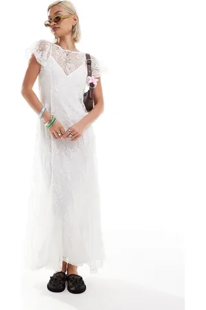 Reclaimed Lace maxi dress with slip in