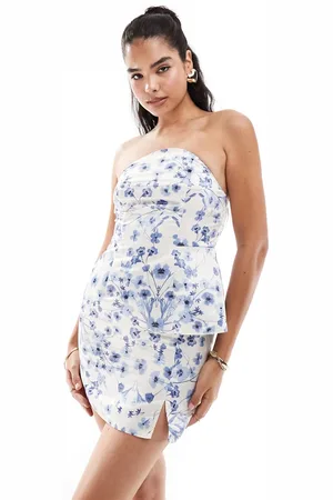 ASOS Satin bandeau top in floral print - part of a set