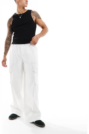 ASOS Super baggy cargo pants with panel details in ecru