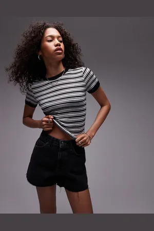 Topshop Stripe everyday tee in mono