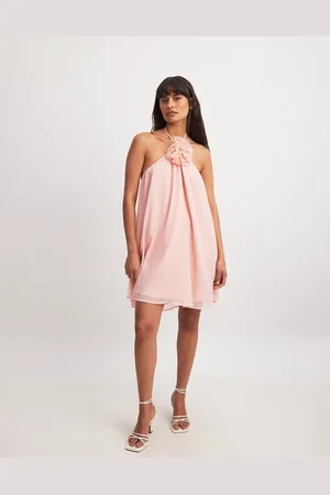 NA-KD Chiffon flower detail mini dress in