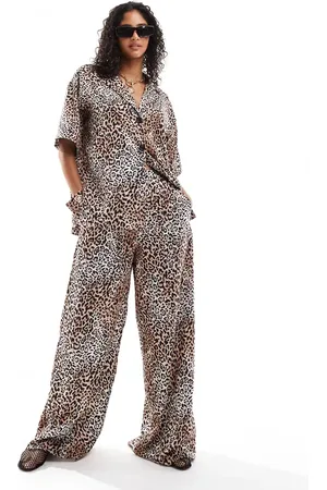 ASOS Wide leg pants in animal print - part of a set