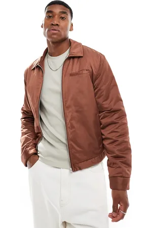 ASOS Satin harrington jacket in rust