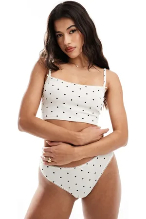 ASOS Romy polka dot cami & thong set in cream