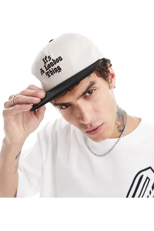 ASOS Vintage varsity skate London cap with ecru and contrast black peak