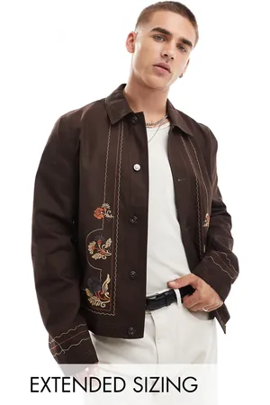 ASOS Embroidered harrington jacket in