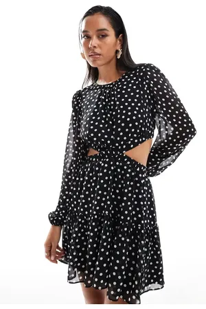 EVER NEW Mini dress in black polka dot - part of a set