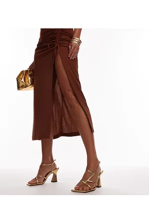 Topshop Wide Fit Gracy strappy block heeled sandals in