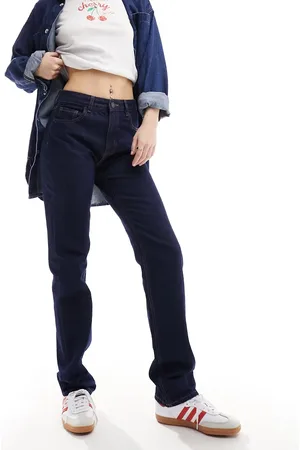 Stradivarius STR straight leg jeans with stretch in dark