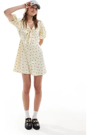 Miss Selfridge Satin bow print mini dress