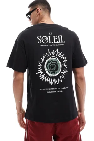 JACK & JONES Oversized T-shirt with Le Soleil art back print in