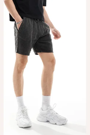 Only & Sons Pull on textured shorts in washed