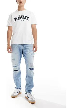 Tommy Hilfiger Isaac tapered distressed jeans in light wash