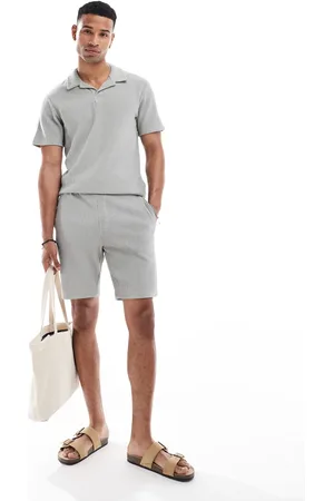 Only & Sons Ribbed jersey short in light - part of a set