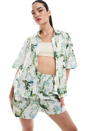 Object Oversized shirt in ocean marble print - part of a set