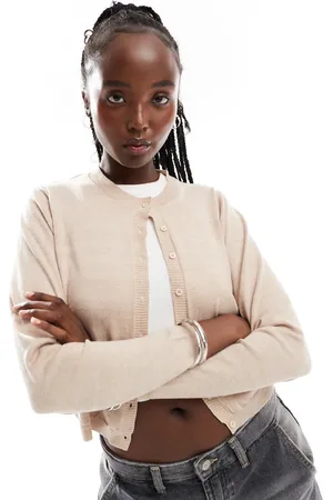 Daisy Street Soft touch knit cardigan in cream heather
