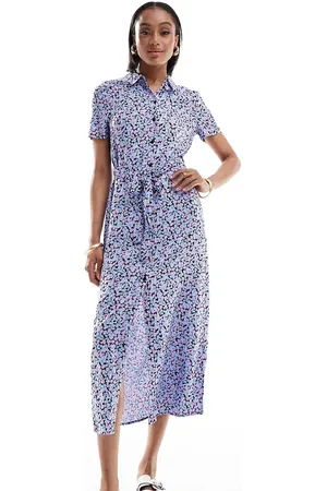 VERO MODA Maxi buttondown shirt dress in floral print