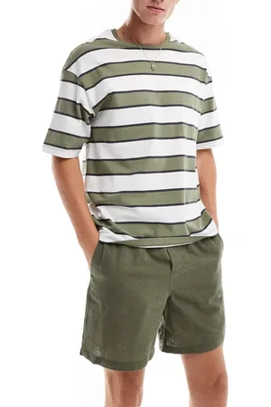 JACK & JONES Linen mix shorts with drawstring in olive