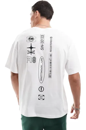 JACK & JONES Oversized urban back print T-shirt in white