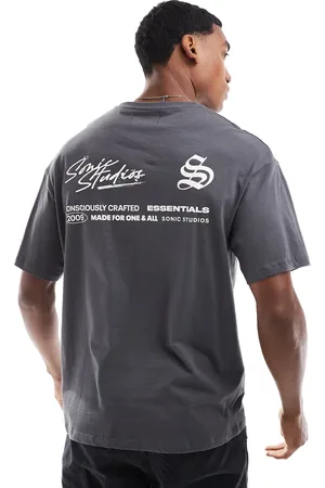 ADPT. Oversized T-shirt with text backprint in