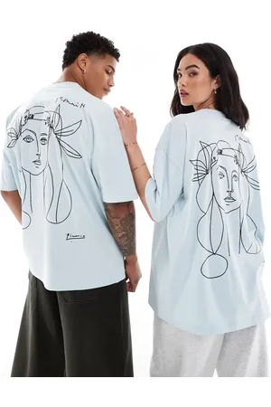 ASOS Unisex oversized licensed T-shirt with Picasso line drawing prints in