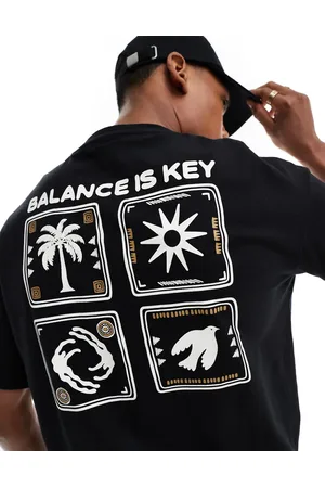 SELECTED Oversized T-shirt with balance palm placement back print in