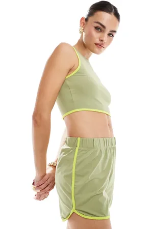 Noisy May High waisted contrast piping shorts in - part of a set