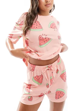 ASOS Watermelon oversized tee & shorts pajama set in