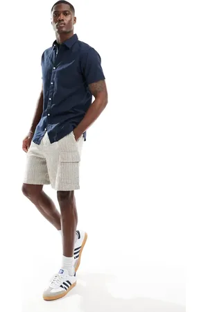 JACK & JONES Linen mix shirt with short sleeves in