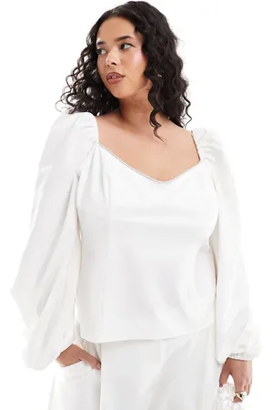 Pretty Lavish Embellished corset top in oyster
