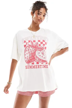 ONLY Strawberry graphic boyfriend fit T-shirt in