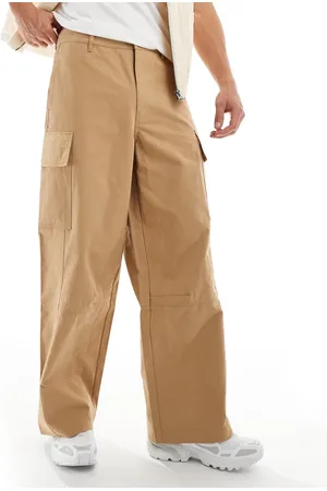 ASOS Loose fit cargo pants with seam detail in tan