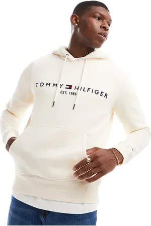Tommy Hilfiger Logo hoodie in cream
