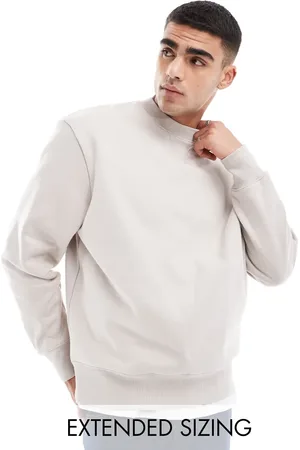 ASOS Premium heavyweight oversized sweatshirt in light beige