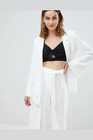 River Island Premium Frill Sleeve Lace Embroidered Blazer