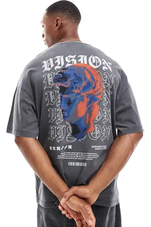 ADPT. Oversized t-shirt with statue back print in washed