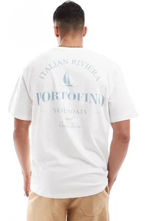 Only & Sons Relaxed fit t-shirt with Portofino back print in off
