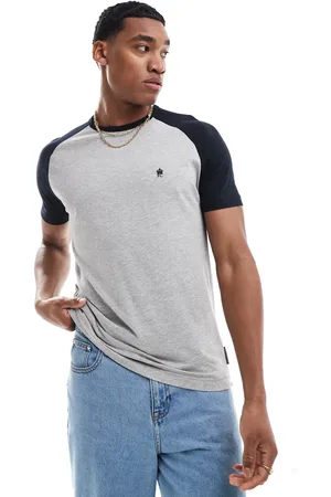 French Connection French Connection raglan t-shirt in light melange & navy