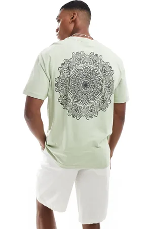 Only & Sons Relaxed fit t-shirt with mandala back print in sage