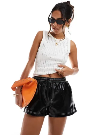 ASOS Contrast stitch vinyl shorts in